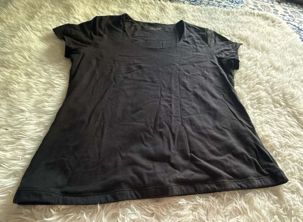 Tahari Modern Essentials Black Short Sleeve T-Shirt‎ Size XL